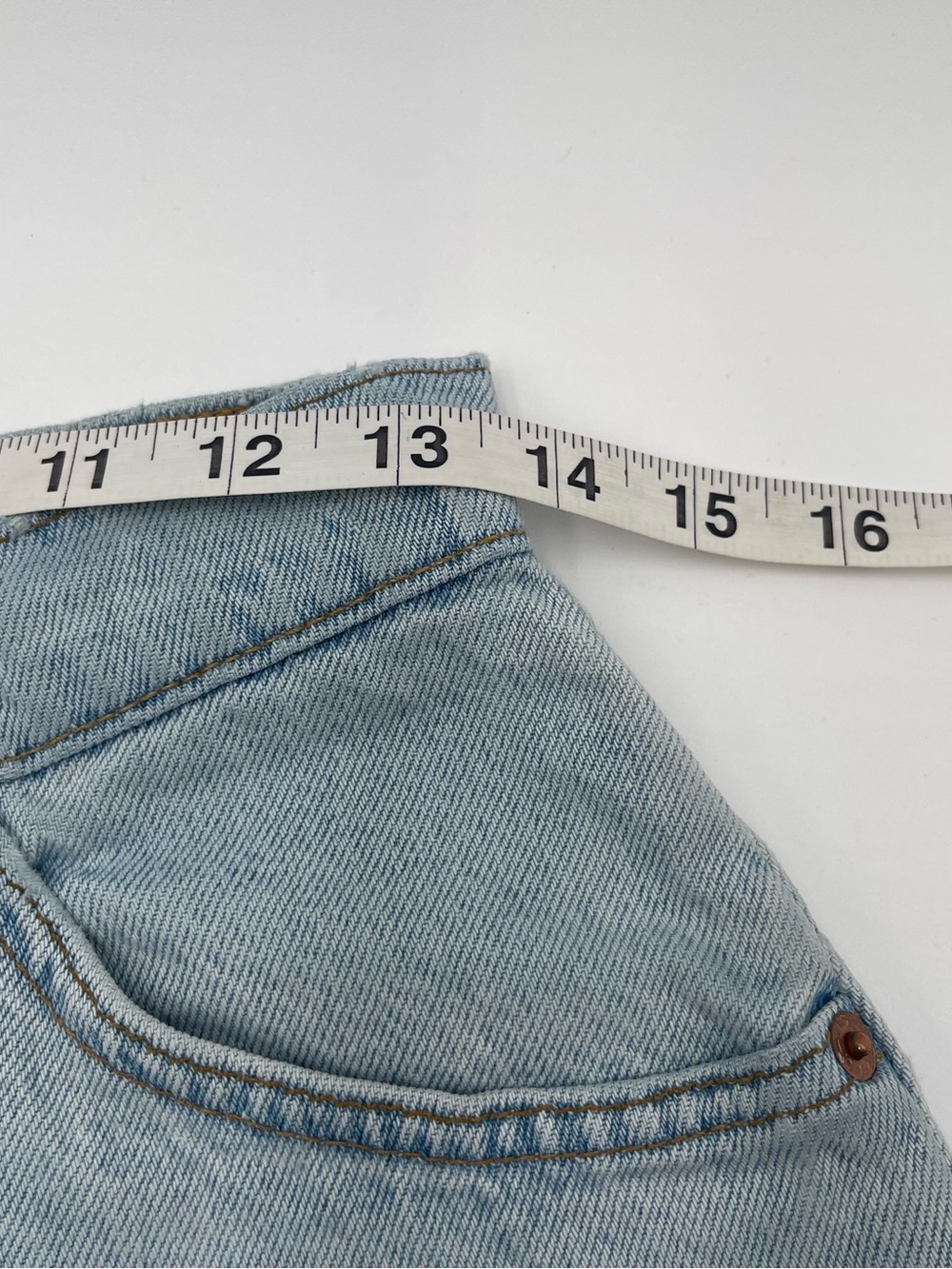 VTG 90s Levis Women’s 950 Sz 11 Relaxed Orange Tab Blue Jean Shorts Jorts USA - Picture 6 of 8
